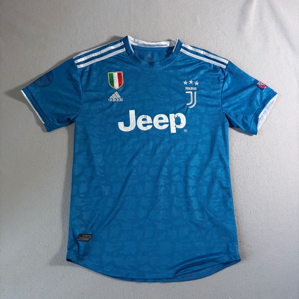 Adidas Juventus 2019/20 Away Jersey Blue Camo Mens XL Soccer Shirt 12 Jeep